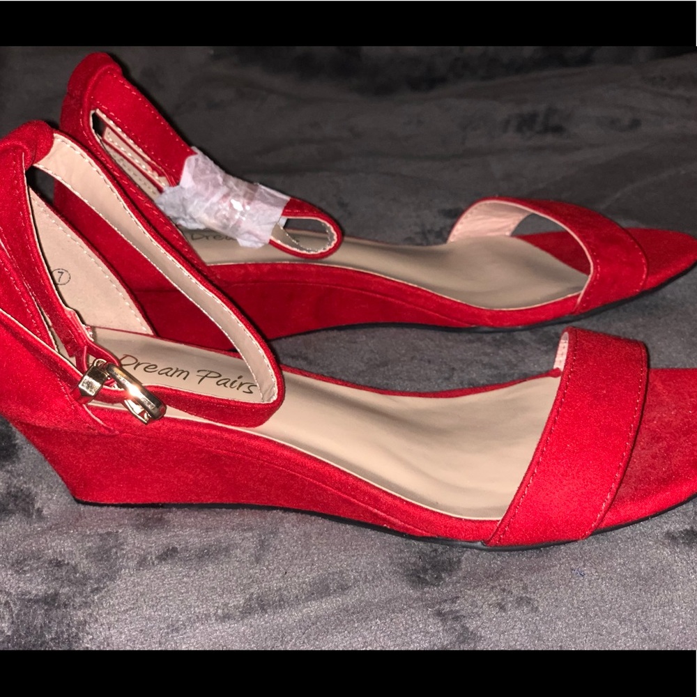 Red dress sandals